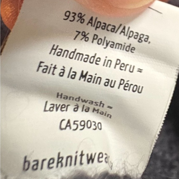 Bare Knitwear Women's Handmade Gray Turtleneck Sweater Alpaca Blend Size XS - Picture 5 of 5